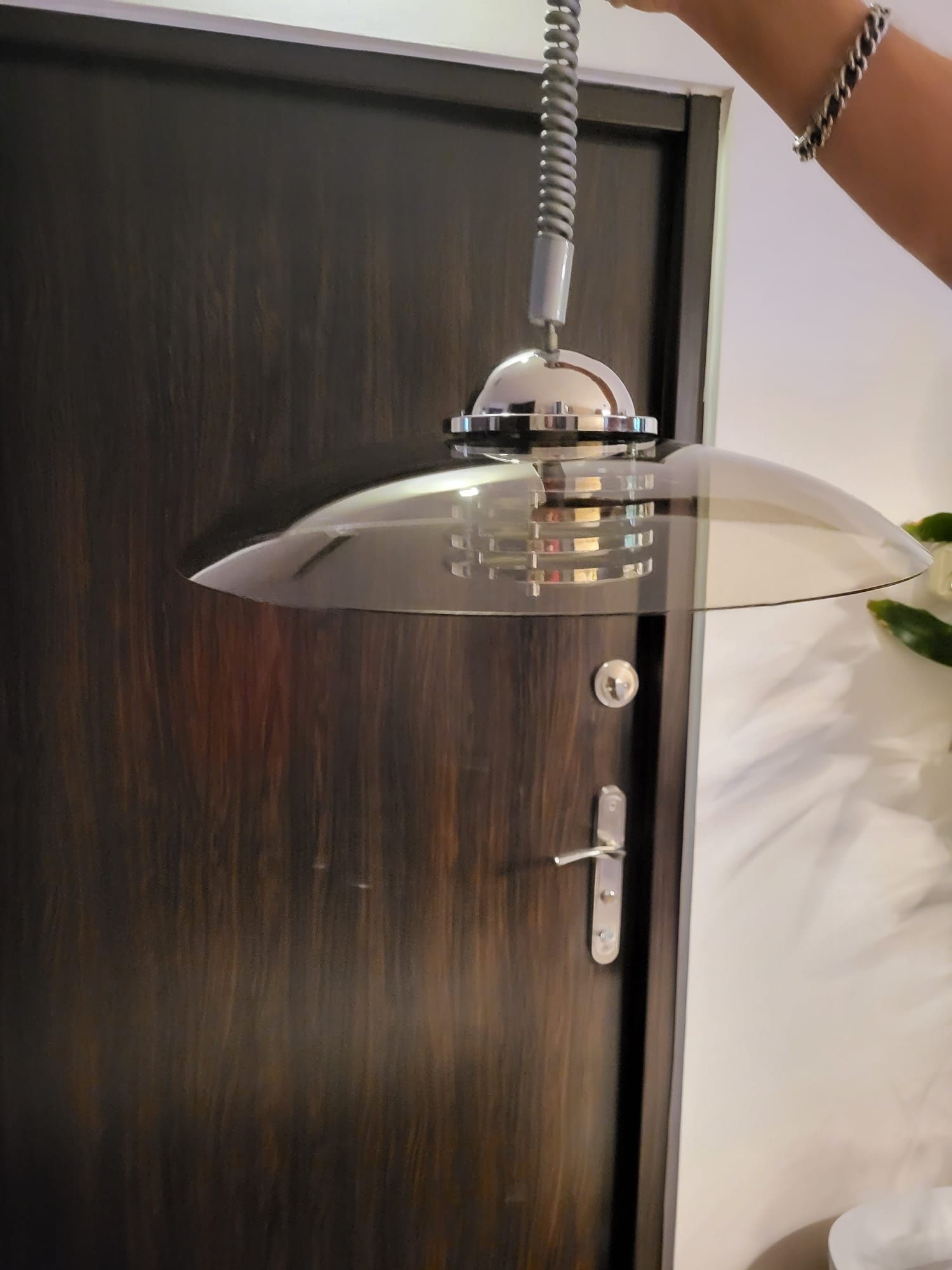 Lampa wisząca z przezroczystym kloszem do kuchni jadalni loft