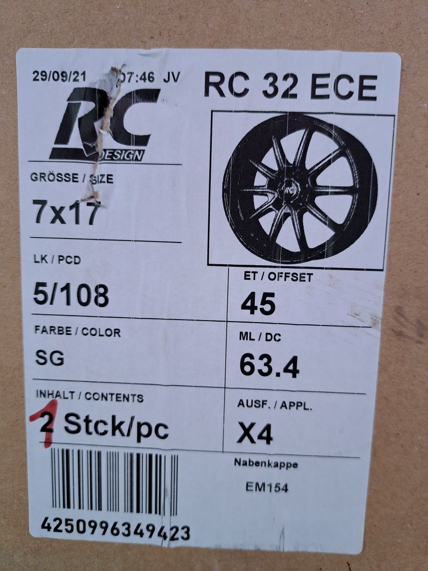 Alufelga Brock RC Design RC 32 5x108 Czarny połysk 7Jx17 ET45 KBA52202