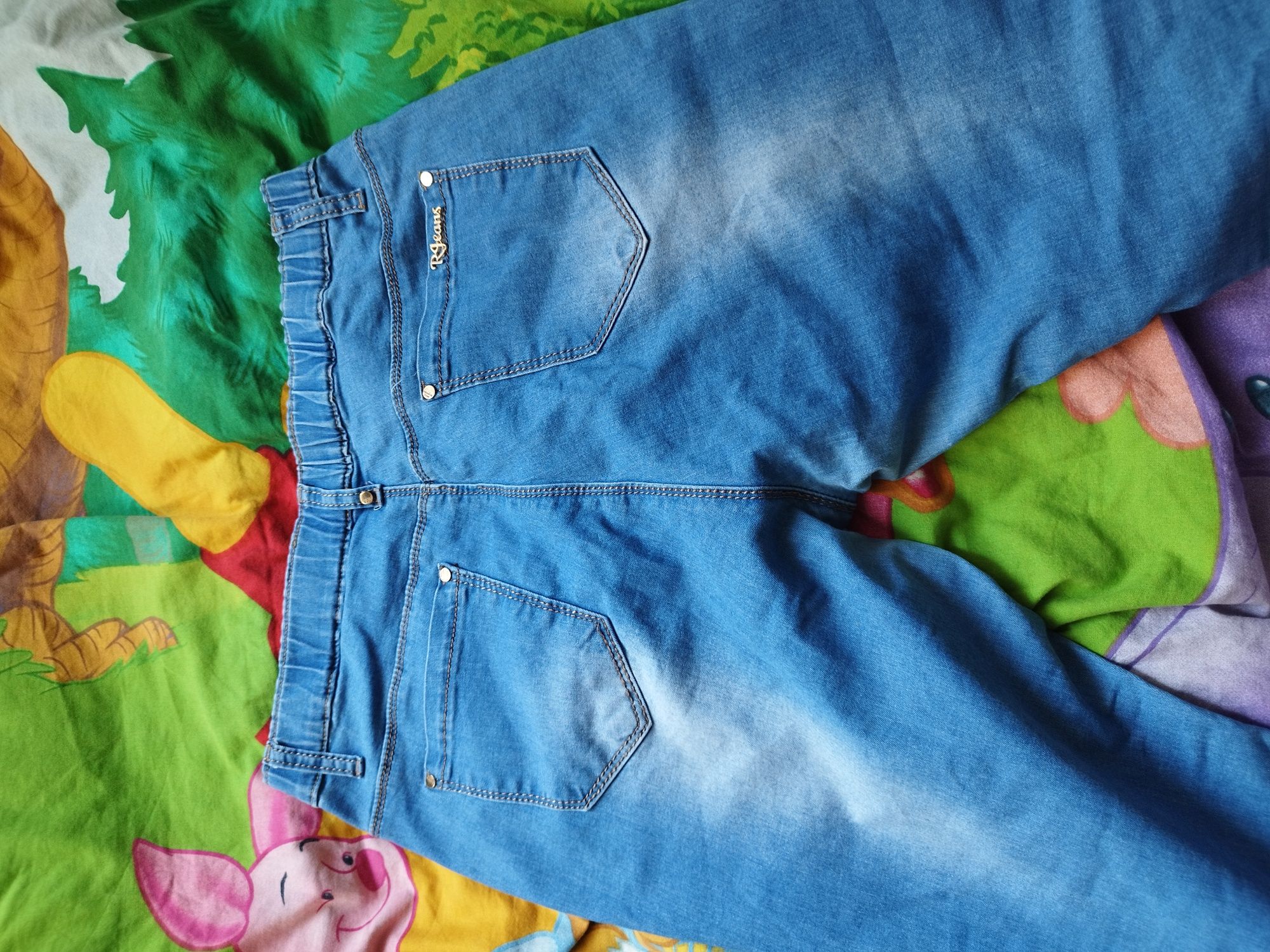 Spodnie jeansowe rurki XL w gumkę