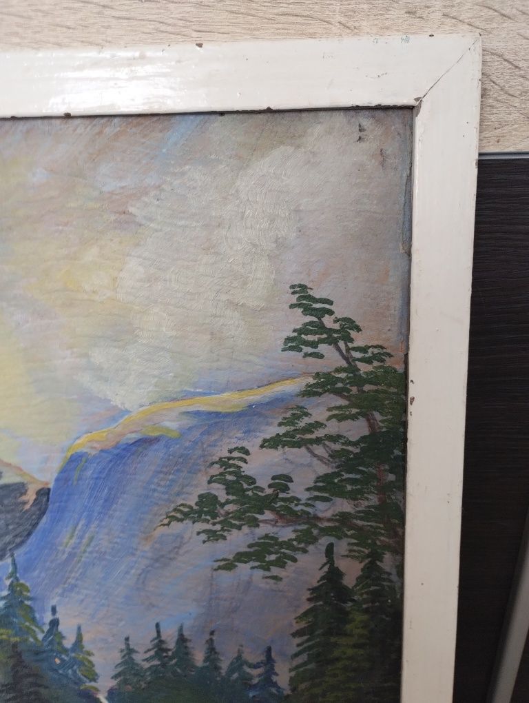 Obraz góry krajobraz do renowacji 37x51