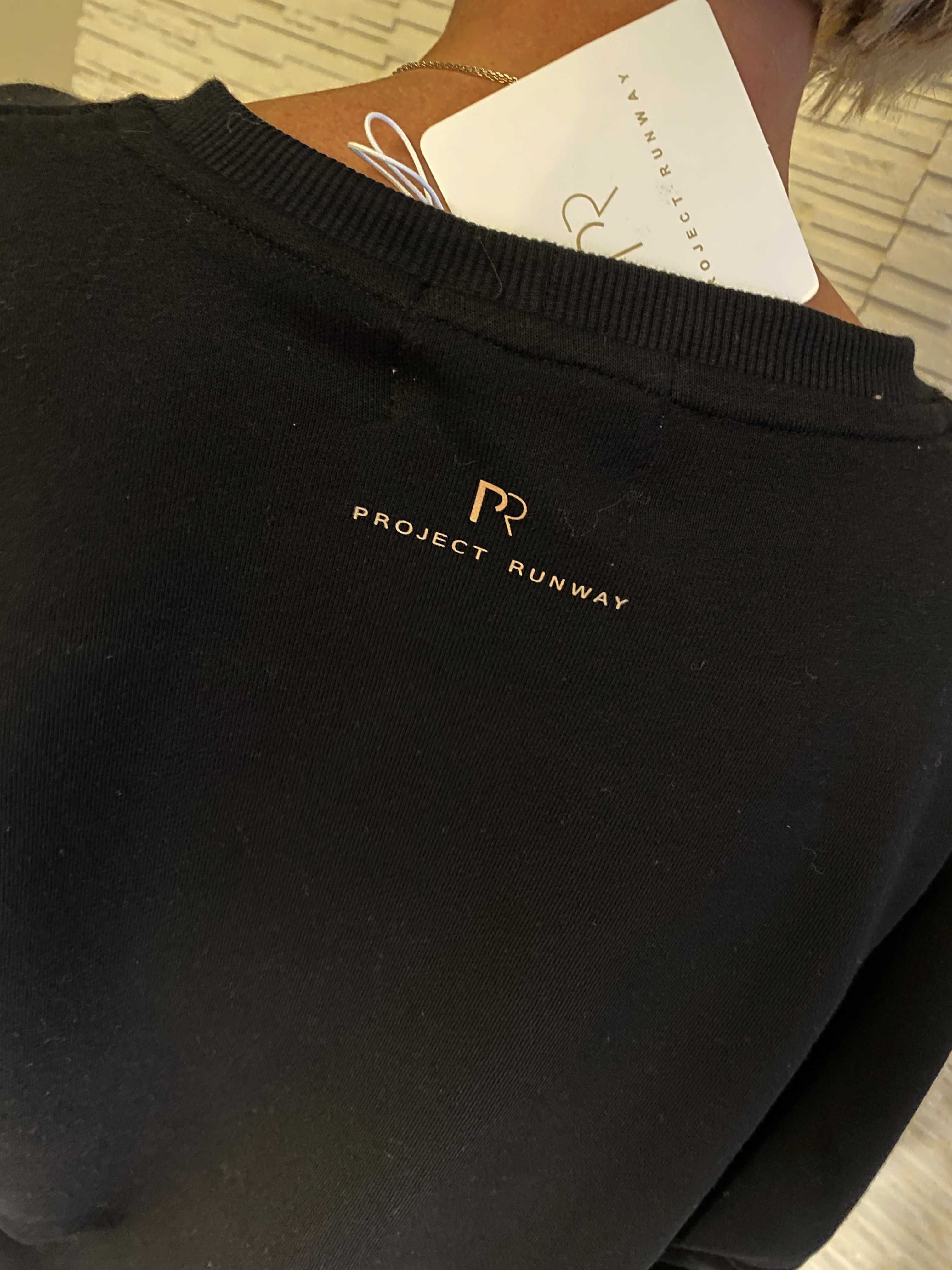 Project runway Lemonada nowa bluza black welurowy - napis