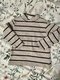 Beżowy sweterk bluzka półgolf 12-18 86 zara