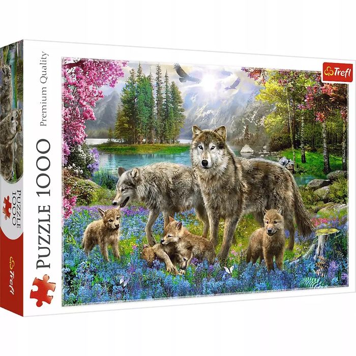 Puzzle 1000 elementów. Wilcza rodzina. Trefl
