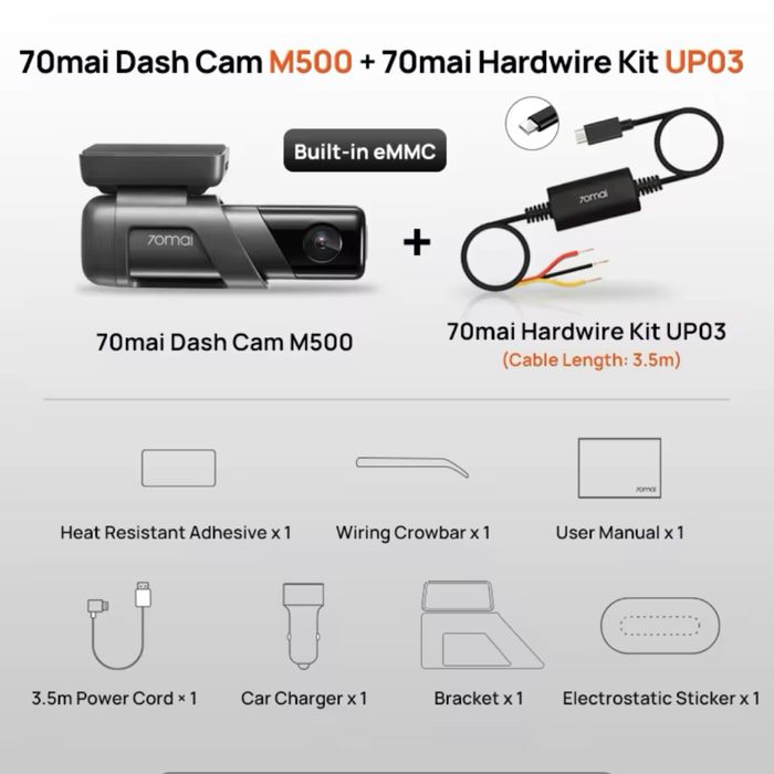 Відеореєстратор 70mai Dash Cam M500, 32 гБт black