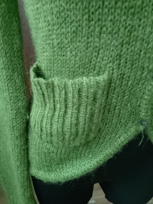 Zielony sweterek wełna moher