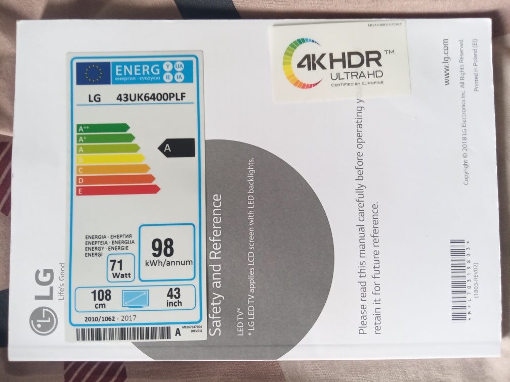 Продається LG 43UK6400PLF