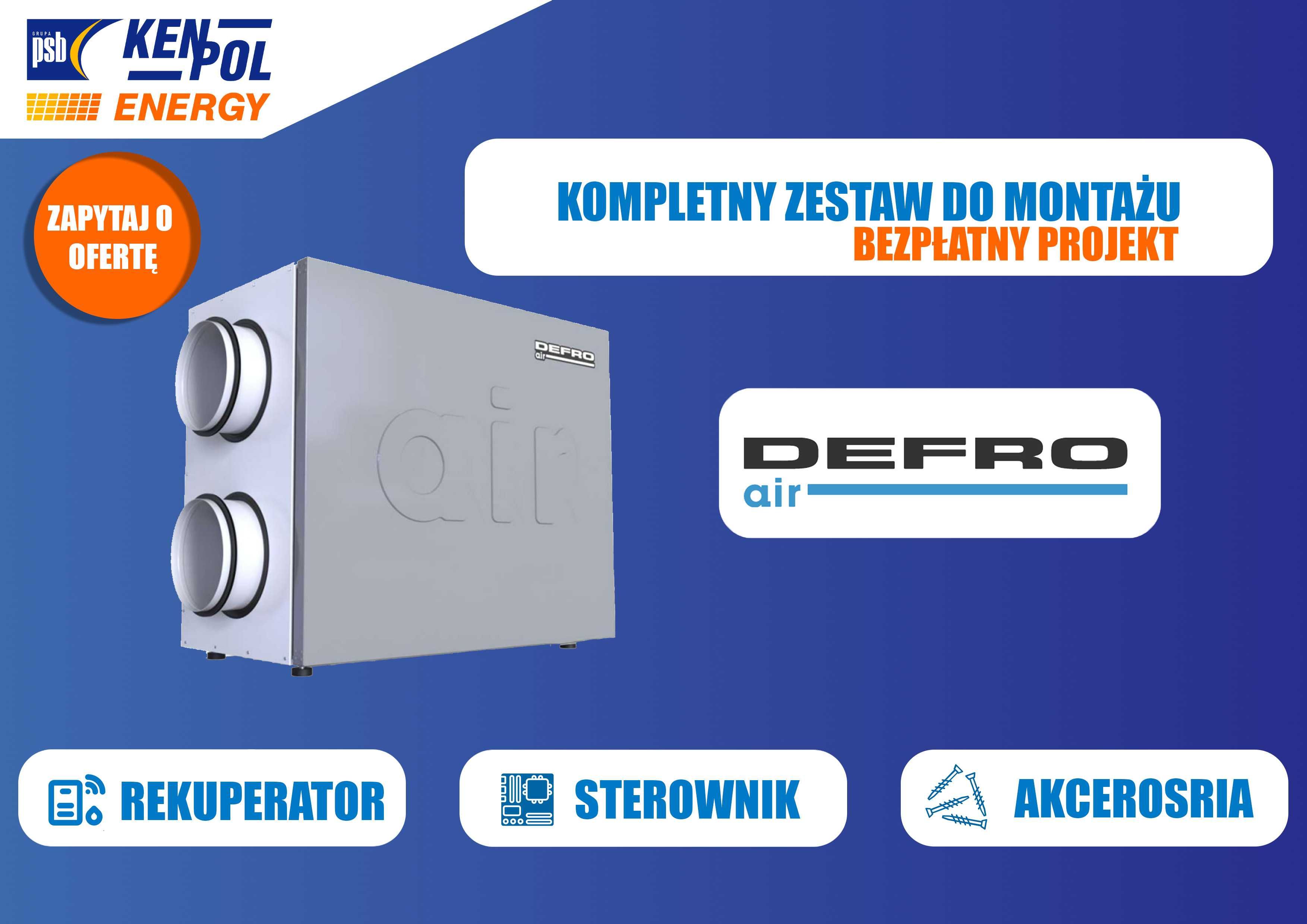 Rekuperacja Rekuperator DEFRO DRX 500 H/V Warszawa (BRUTTO)