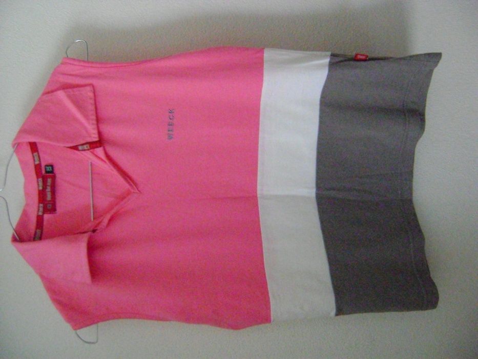 Camisola rosa, branca e cinzenta da Weeck