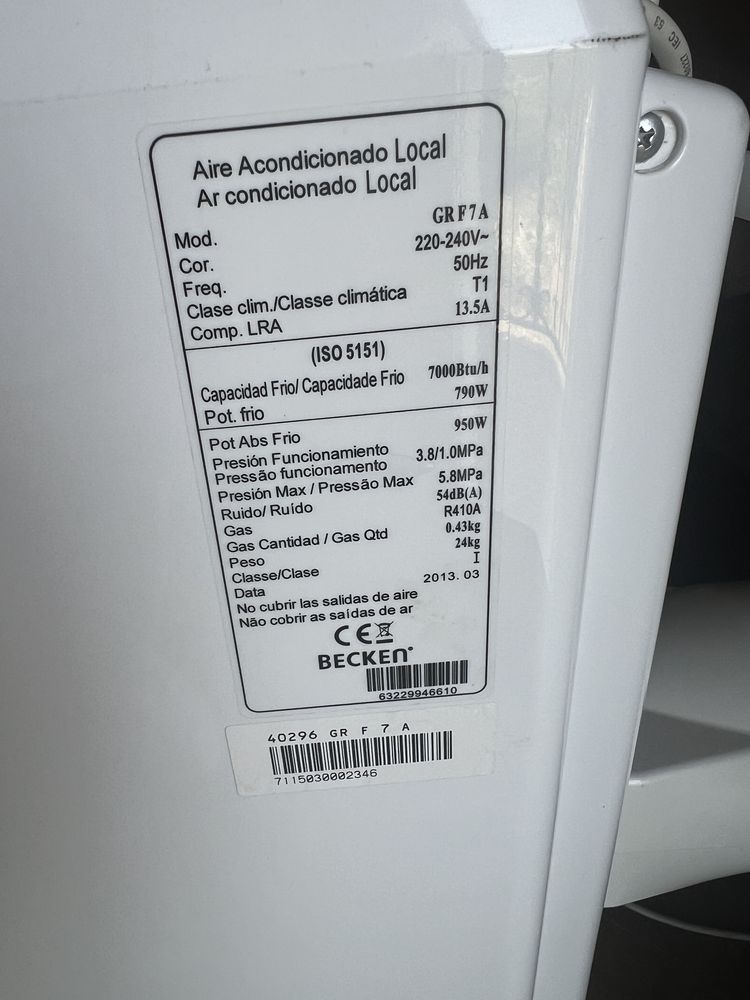 Vendo Ar Condicionado Portátil BECKEN