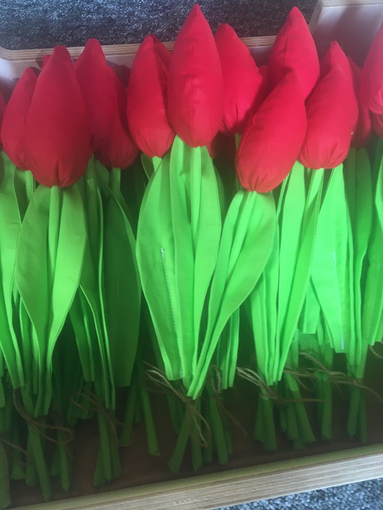 Hande made szyte tulipany Wielkanoc Dzień Nauczyciela