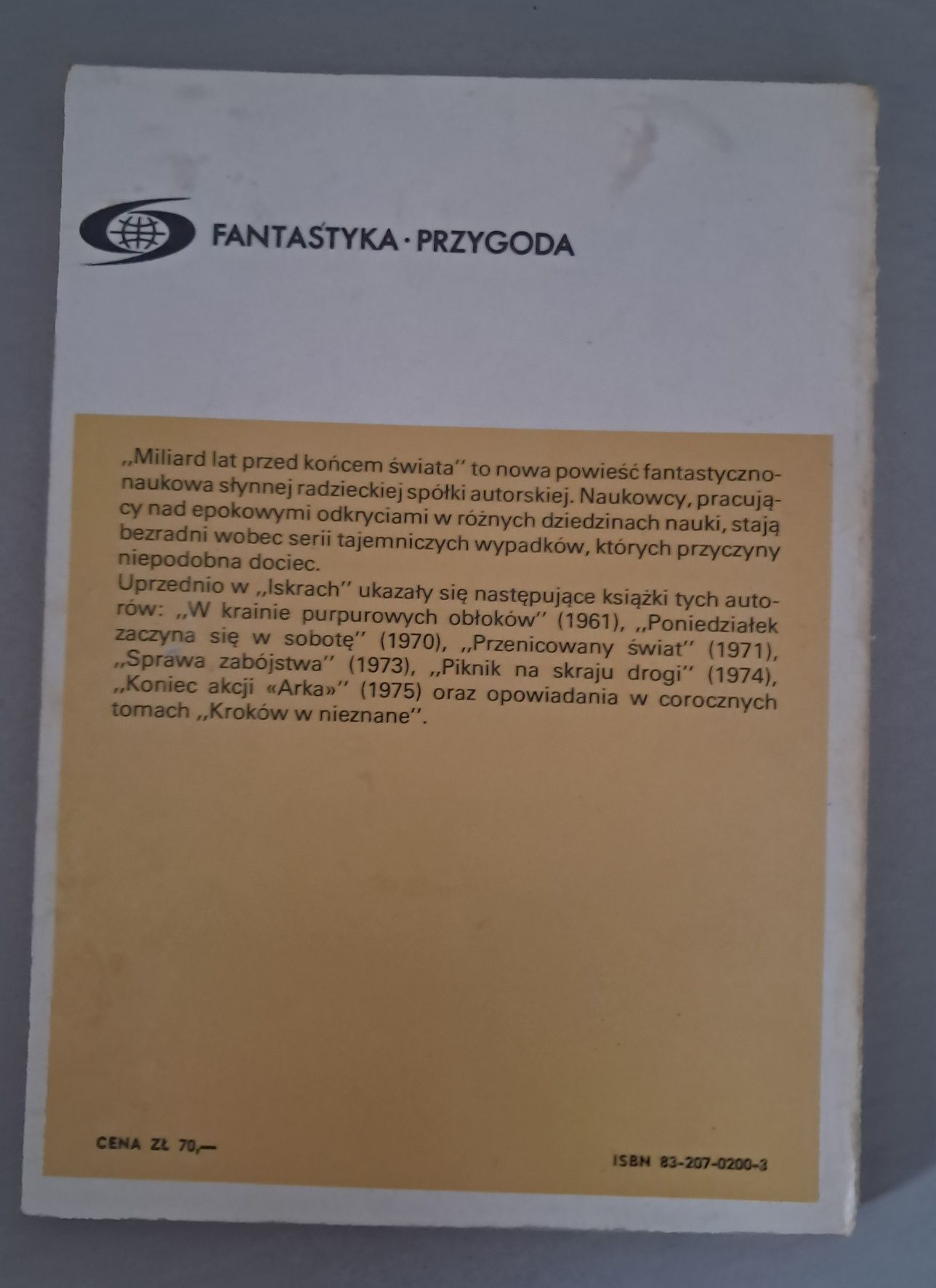 Miliard lat przed końcem świata Arkadij i Borys Strugacki