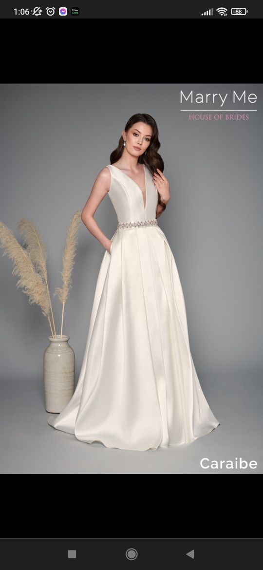 Klasyczna suknia ślubna ivory model Caraibe