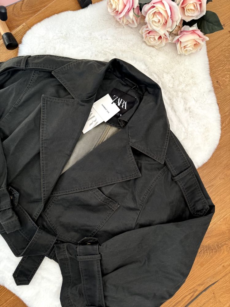 Zara вкорочений тренч