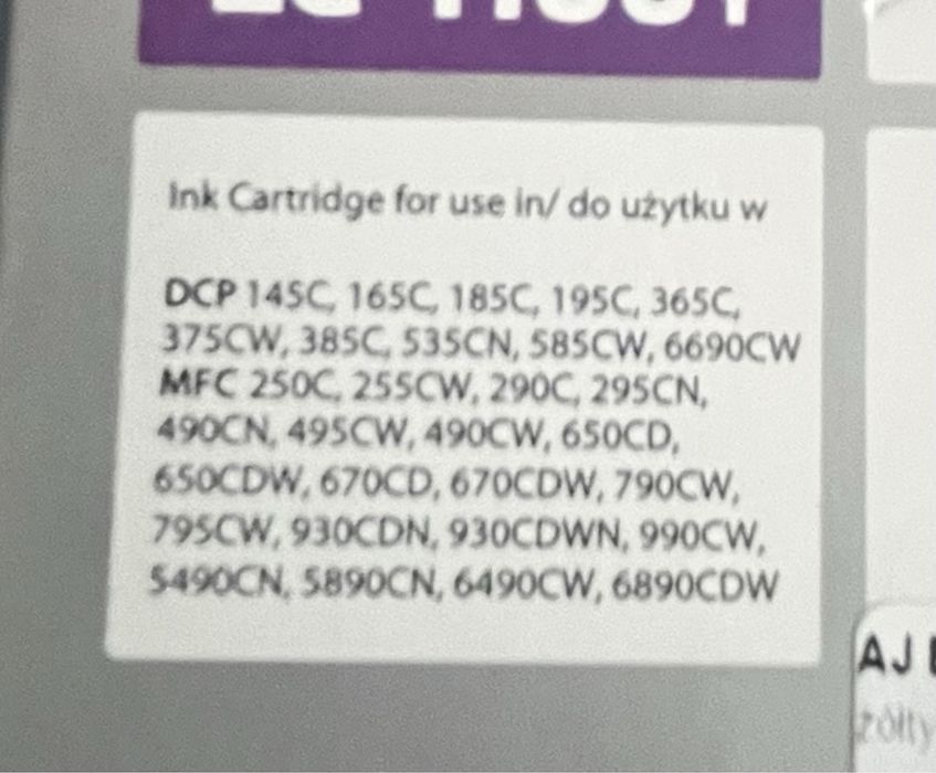 Cartridge do drukarki brother