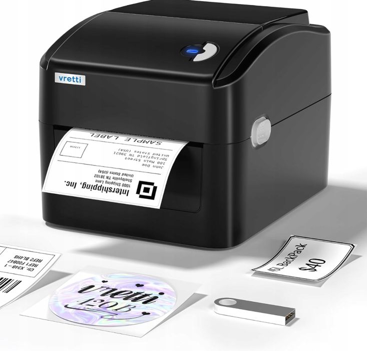 Vretti Drukarka do etykiet termicznych USB