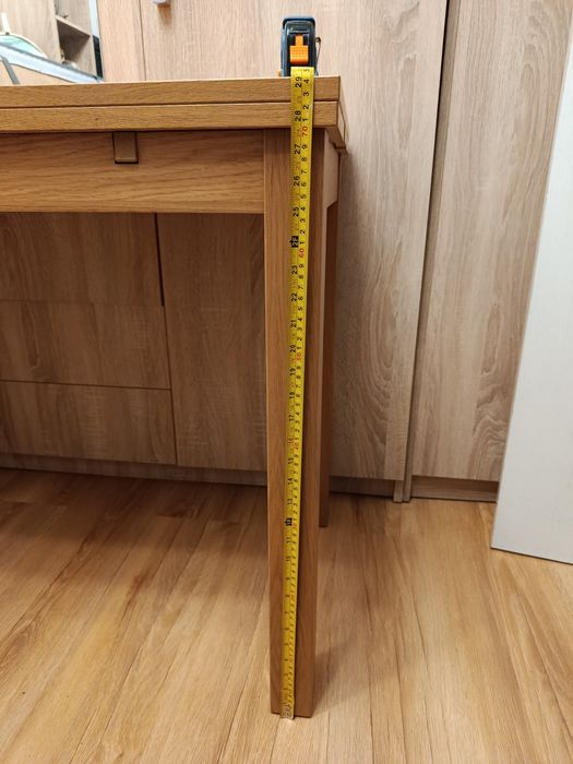 IKEA Stół Drewniany Naturalny Rozkładany 90x50 cm
