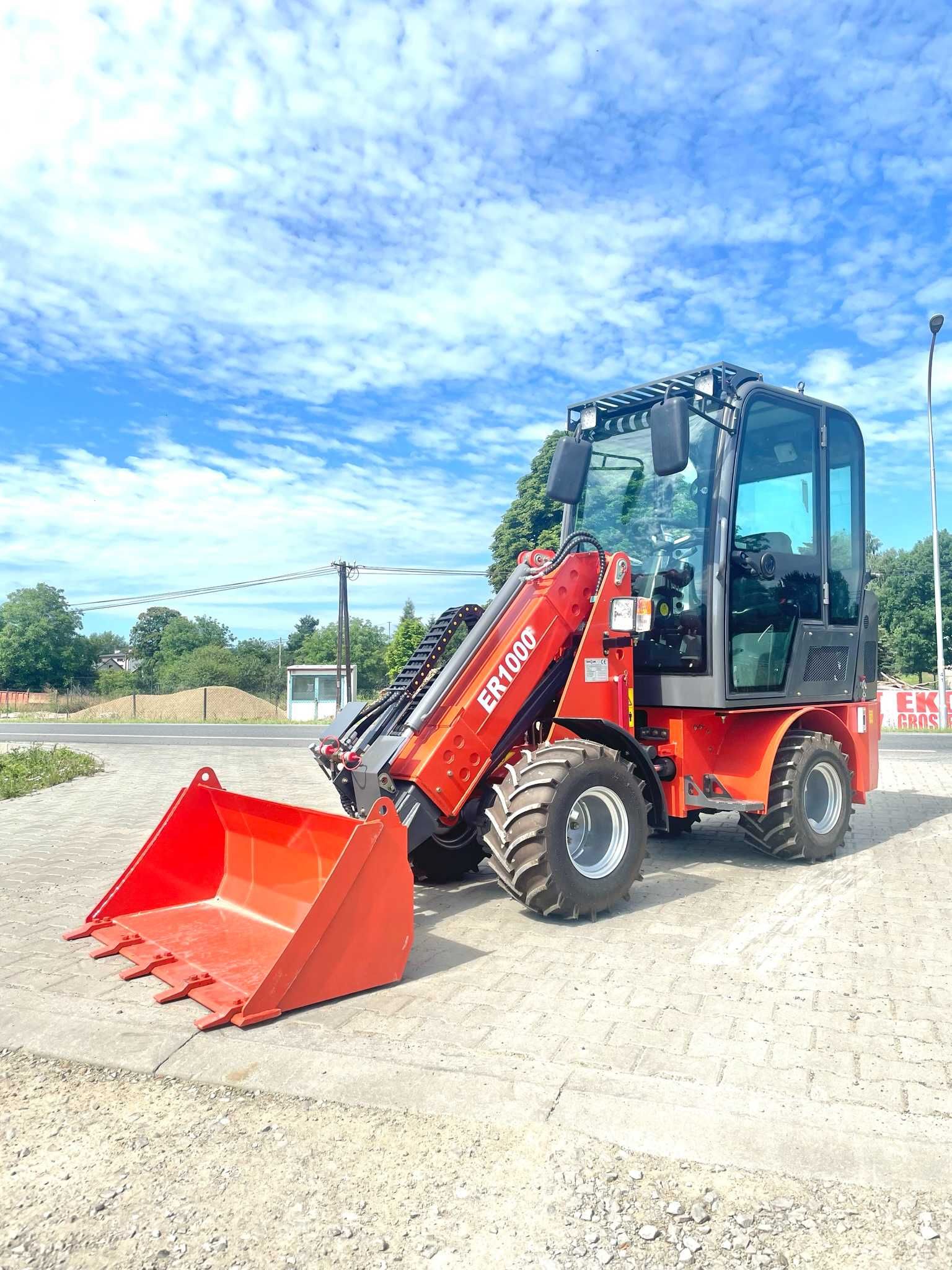 Nowa mini ładowarka teleskopowa EVERUN ER1000 łyzka widły w cenie!