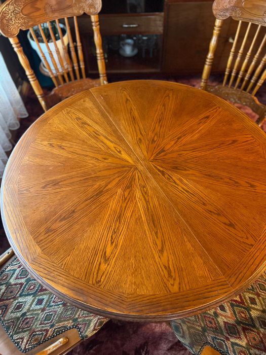 Stół dębowy okrągły jadalnia, salon, cottage