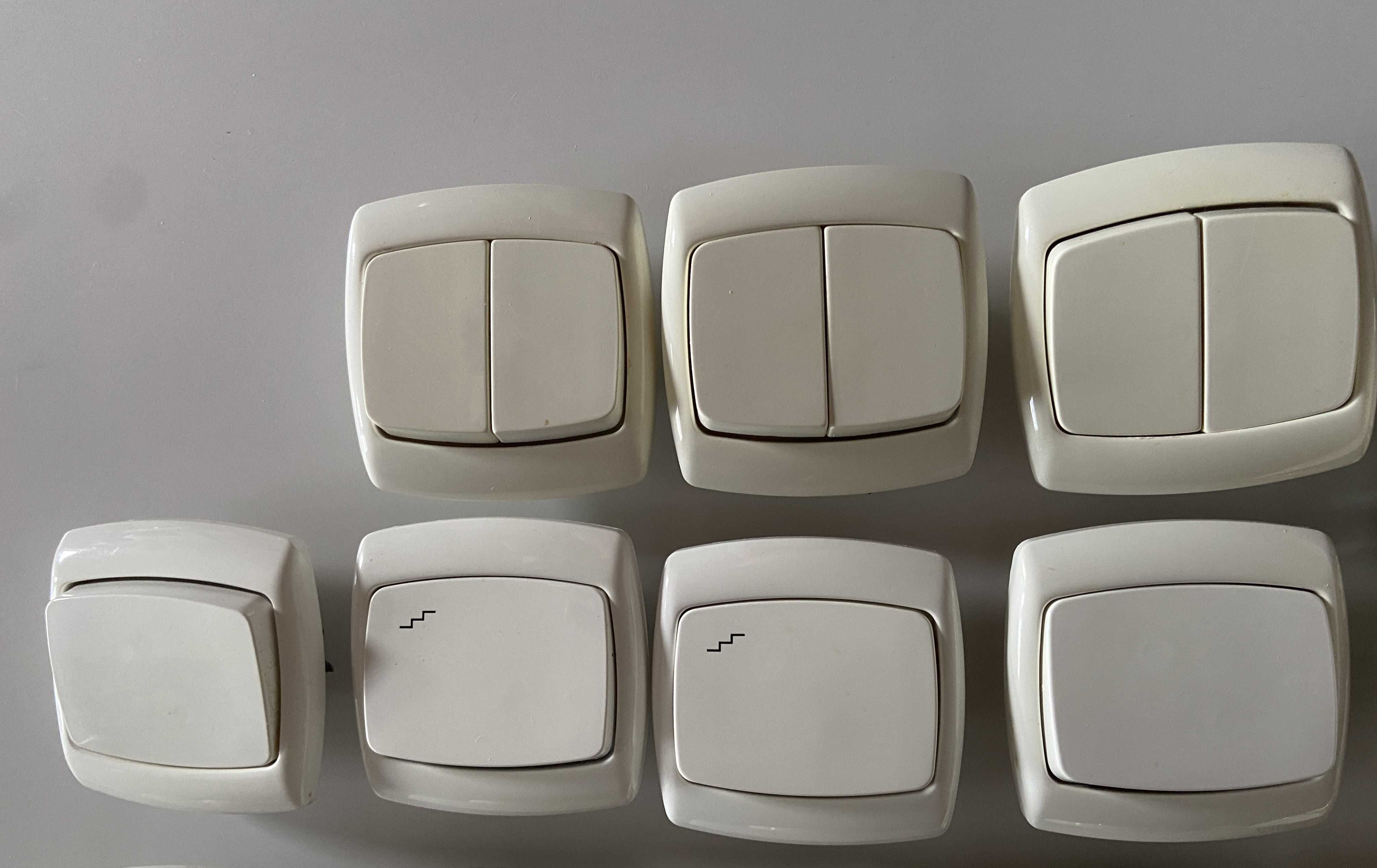7 sztuk włączniki elektryczne białe kremowe