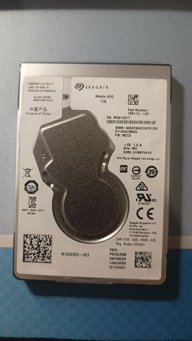 Dysk twardy HDD Seagate 2,5'' 1TB SLIM 7mm SATA3 ST1000VT001