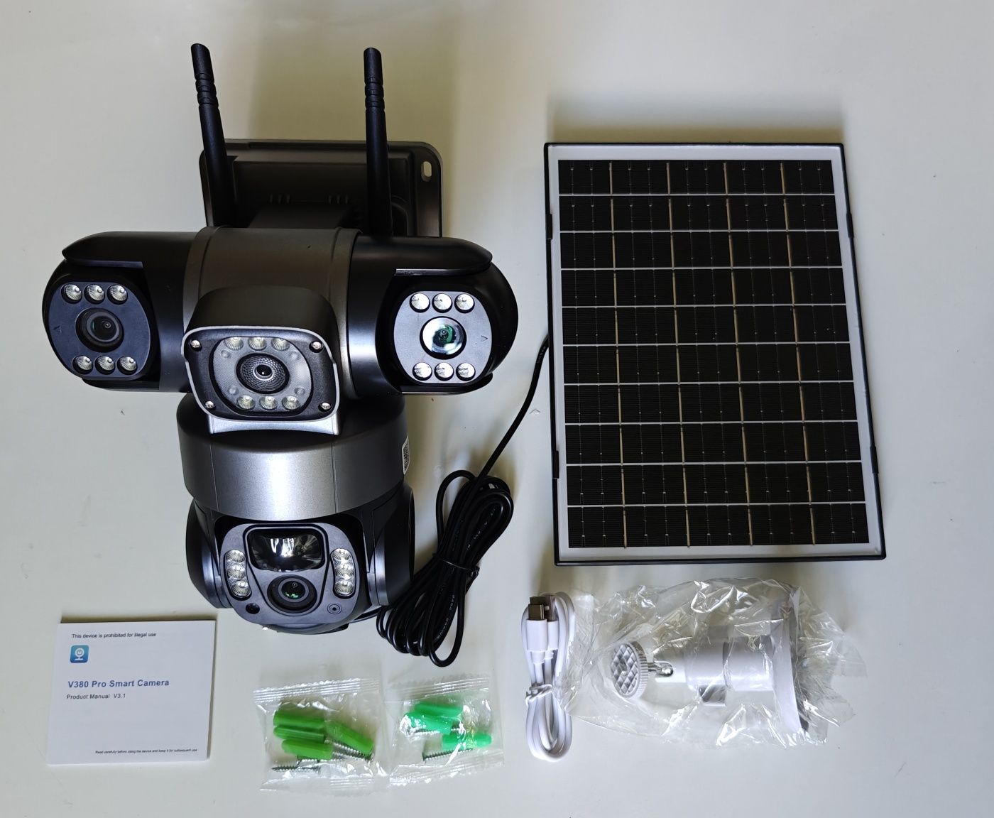 Kamera Solarna WIFI 3 obiektywy IP66 15MP