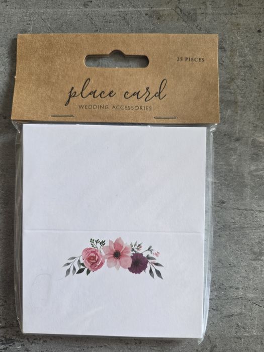 Wizytówki na stół; winietki