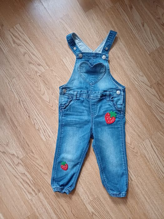 Ogrodniczki H&M 86 dla dziewczynki jeansowe