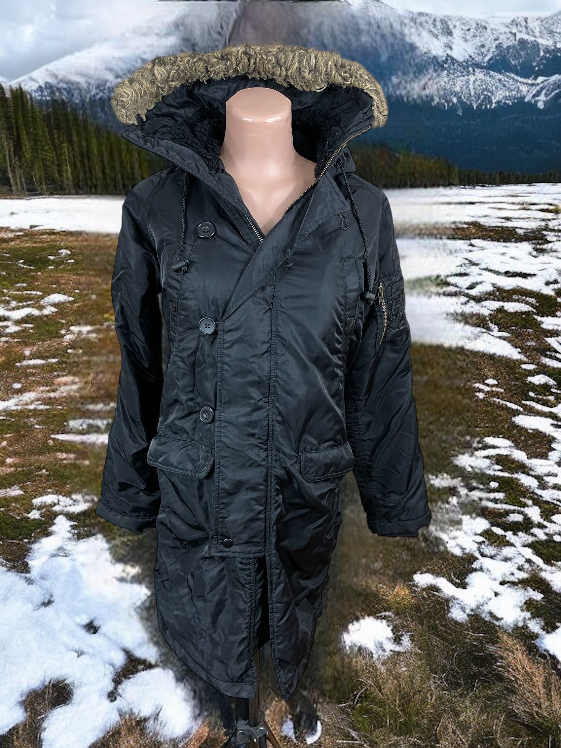 DKNY Jeans roz. S damska parka płaszcz zimowy