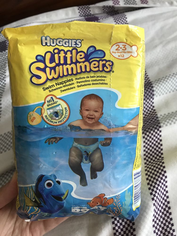 Памперси для купання, басейну, huggies little swimmers 3-8 кг, 12 шт