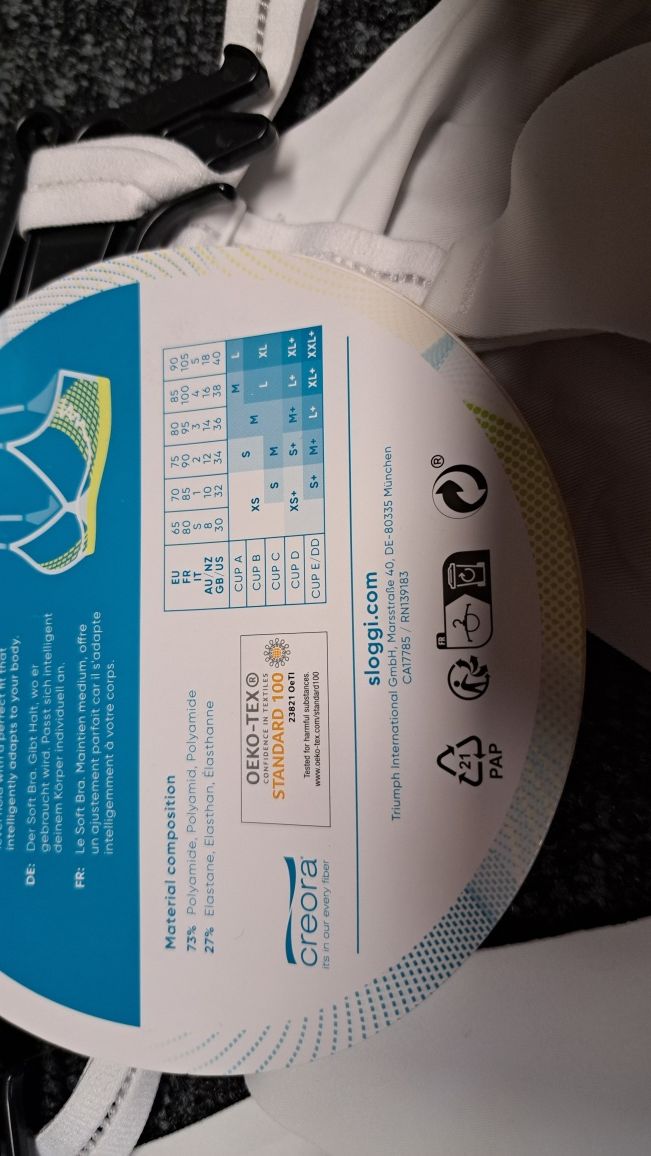 Biustonosz sloggi by Triumph w rozmiarze XS+, 65D 65E 70D, bezowy