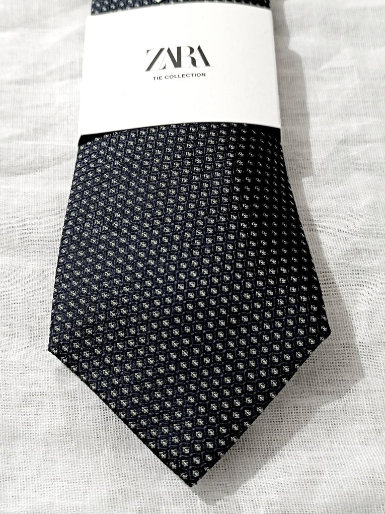 Żakardowy Krawat męski z tkaniny jedwabnej | Kolekcja Zara Men | M