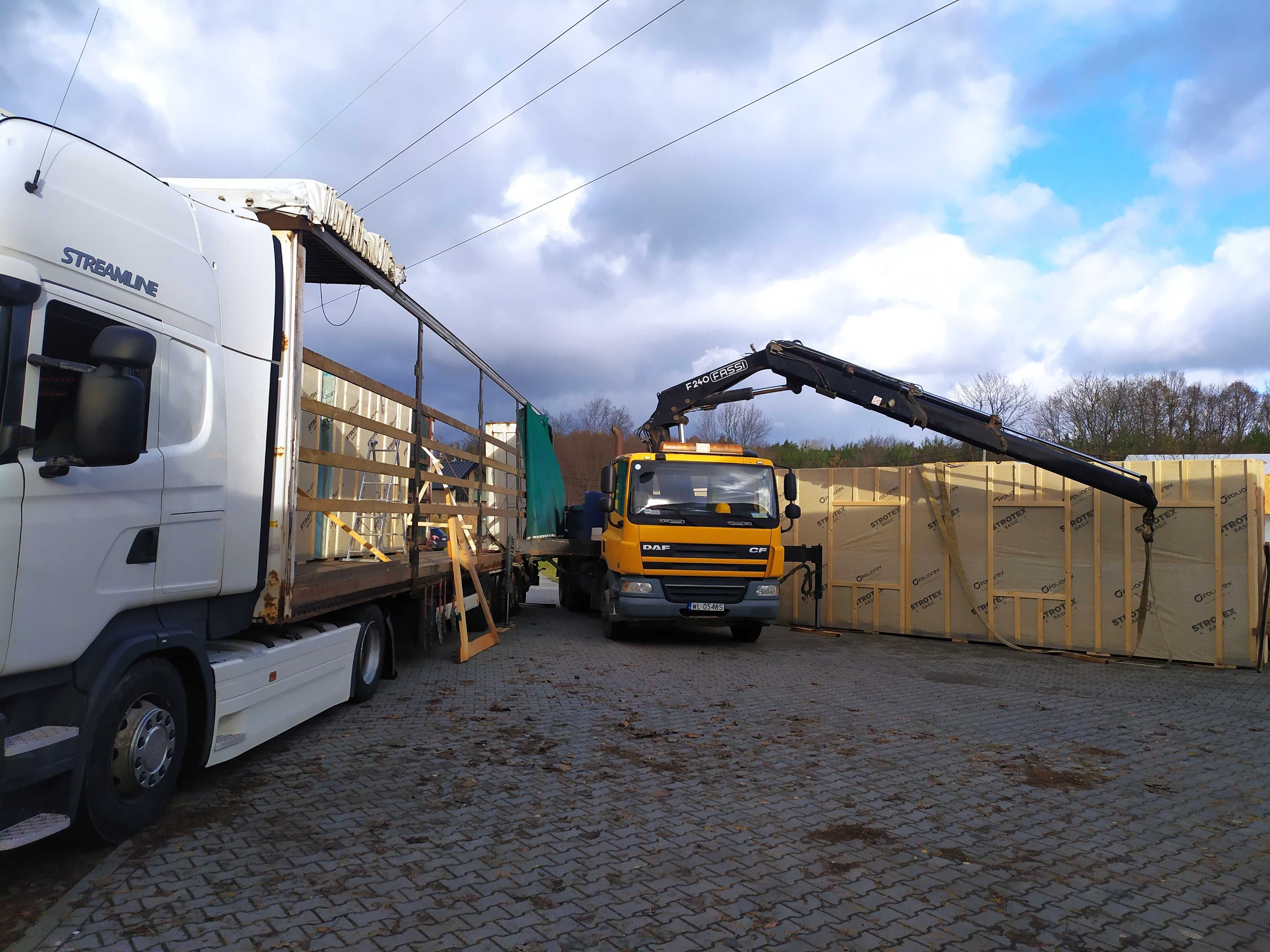 Transport kontenerów usługi dźwigowe HDS warszawa Legionowo