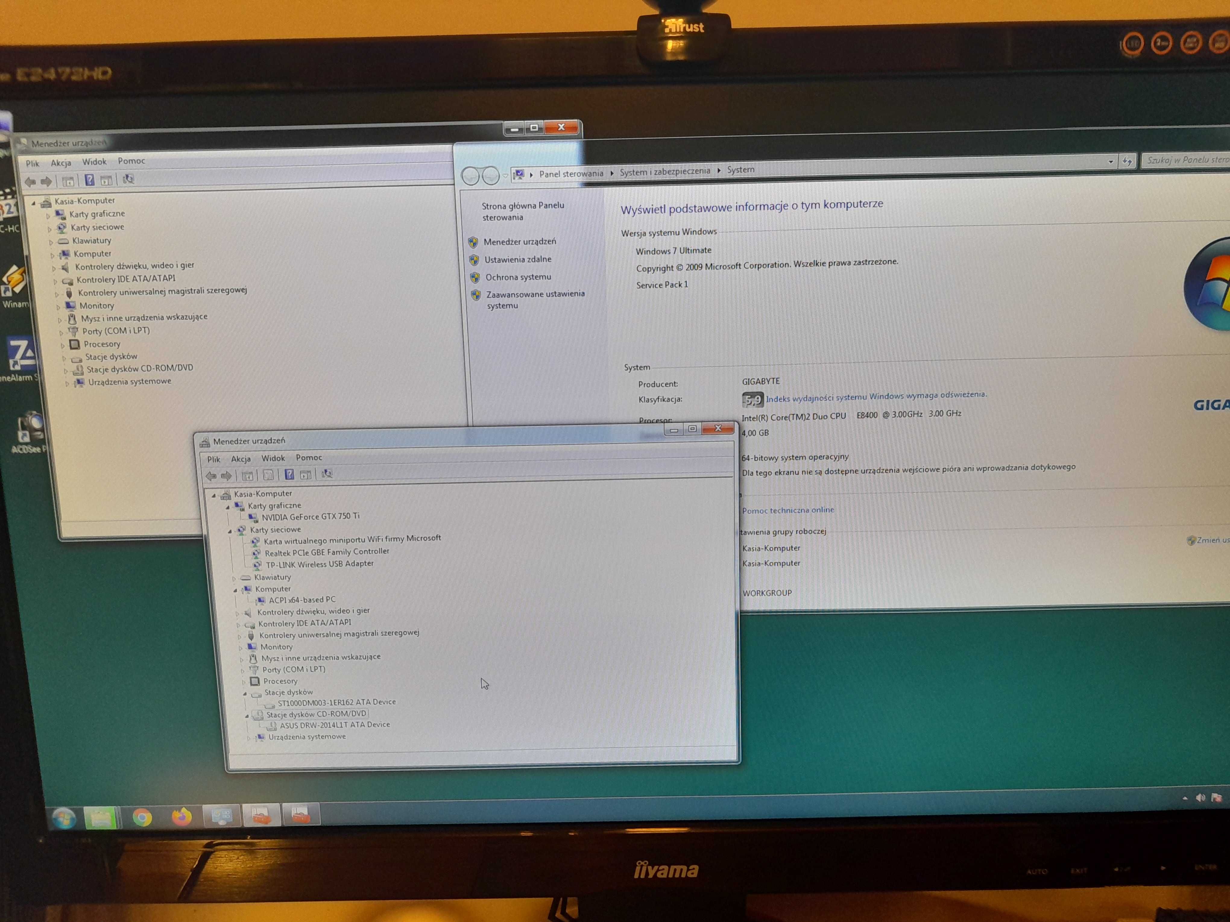 Komputer Inter Core Duo E 8400 Windows 7 okazja super stan