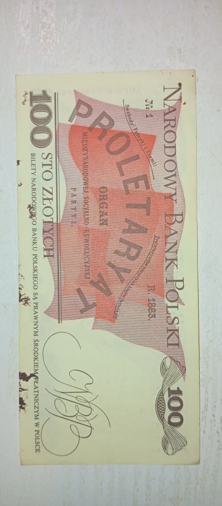 Banknot 100 zł z 1986r.