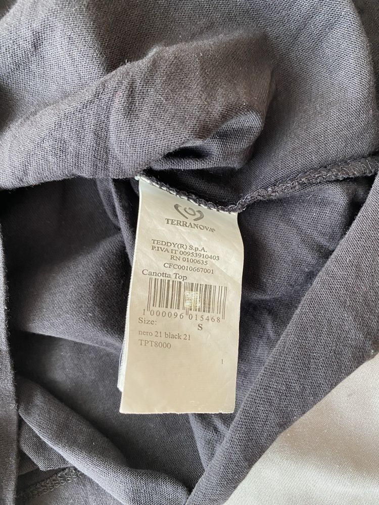 Bluzka top gorset Terranova 100% bawełna czarny rozmiar S