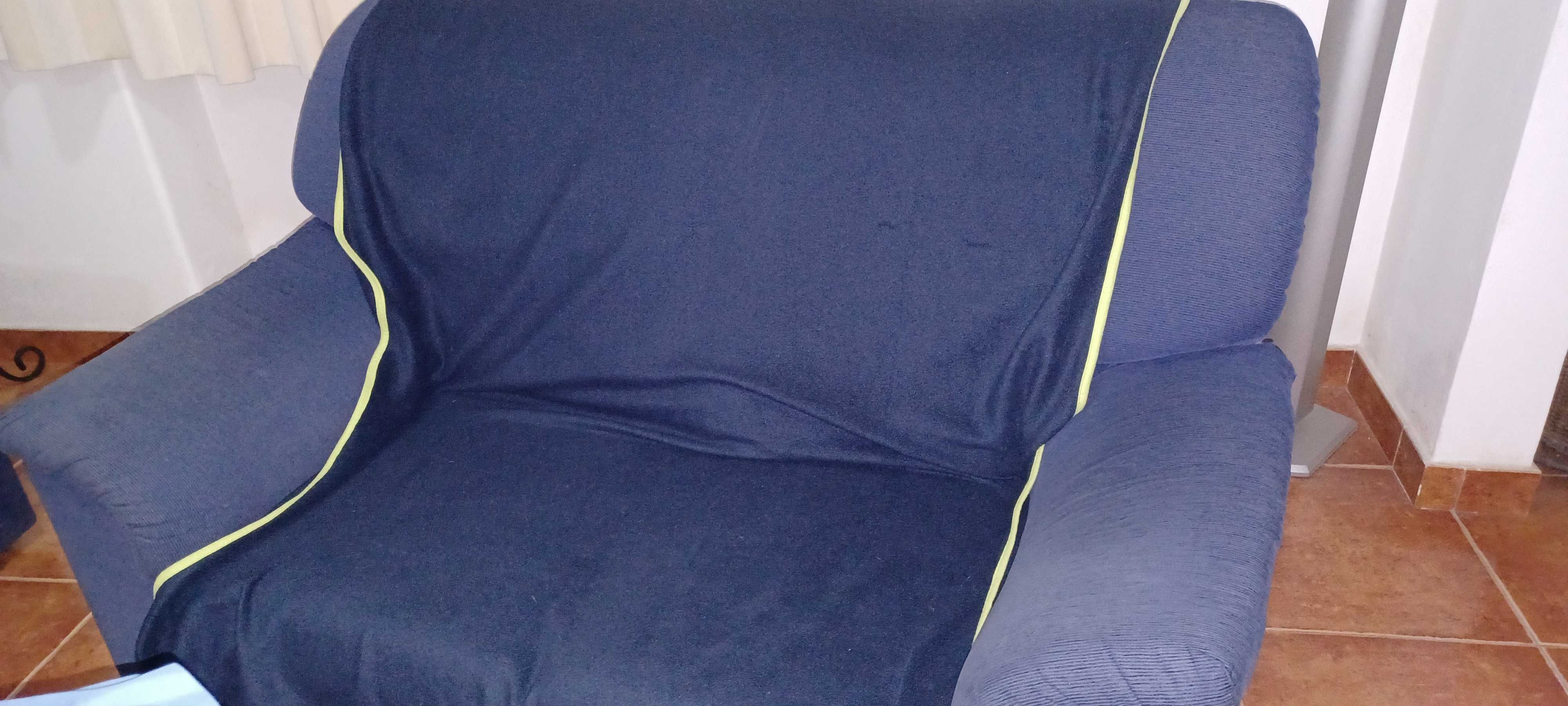 conjunto de sofás azuis (2 sofás)