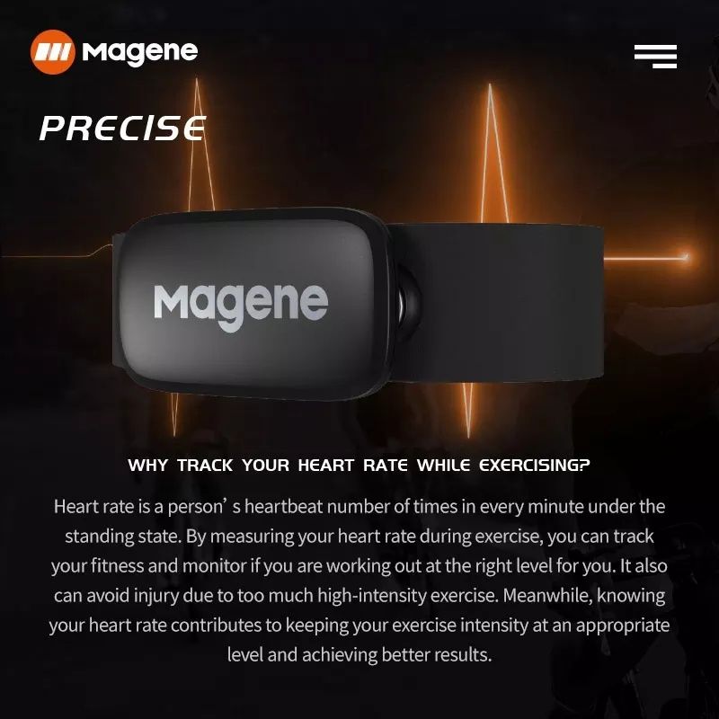 Нагрудний датчик серцевого ритму,пульсу Magene H64 ANT+& BLUETOOTH 4.2