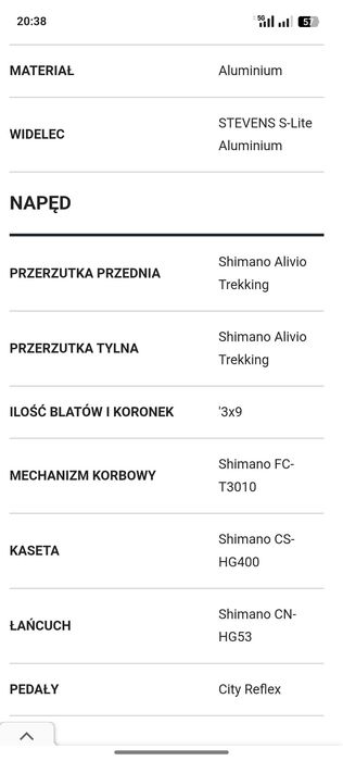 Rower miejski trekkingowy Stevens Galant lite, Alivio 3x9, r. M - 48cm