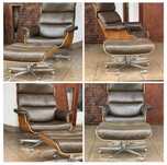Giroflex Martin Stoll fotel z podnóżkiem. Mid century