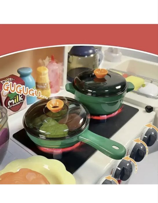 Дитяча кухня ігрова,інтерактивна з парою та водою,101 деталь