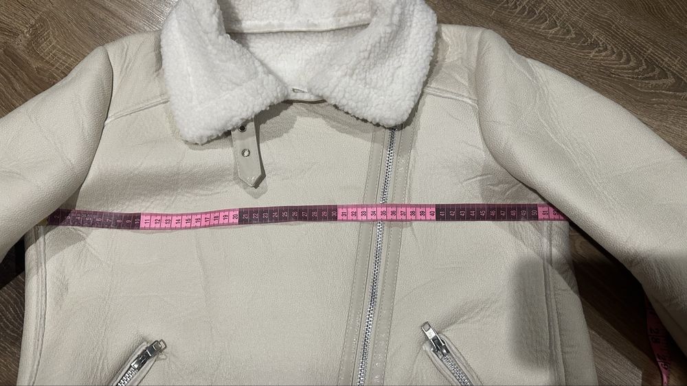 Молочна Дублянка з поясом ,штучне хутро на овчині