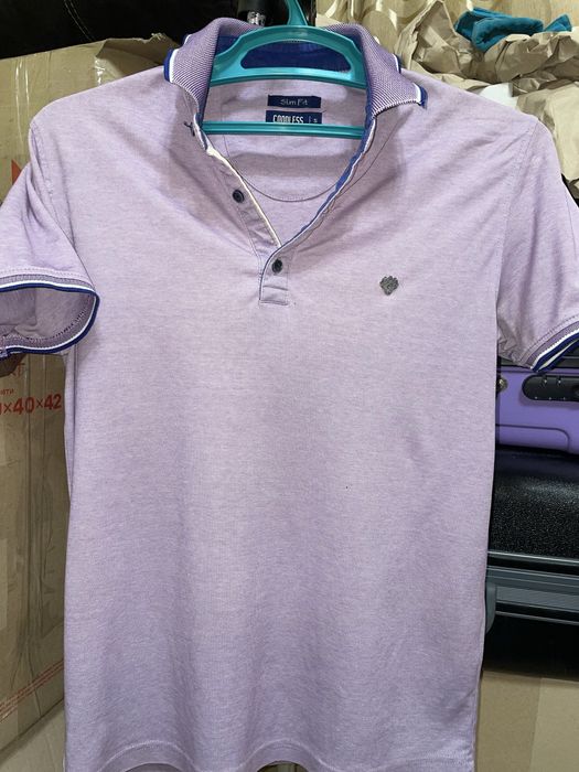 Поло COONLESS Slim Fit, розмір S, ліловий меланж