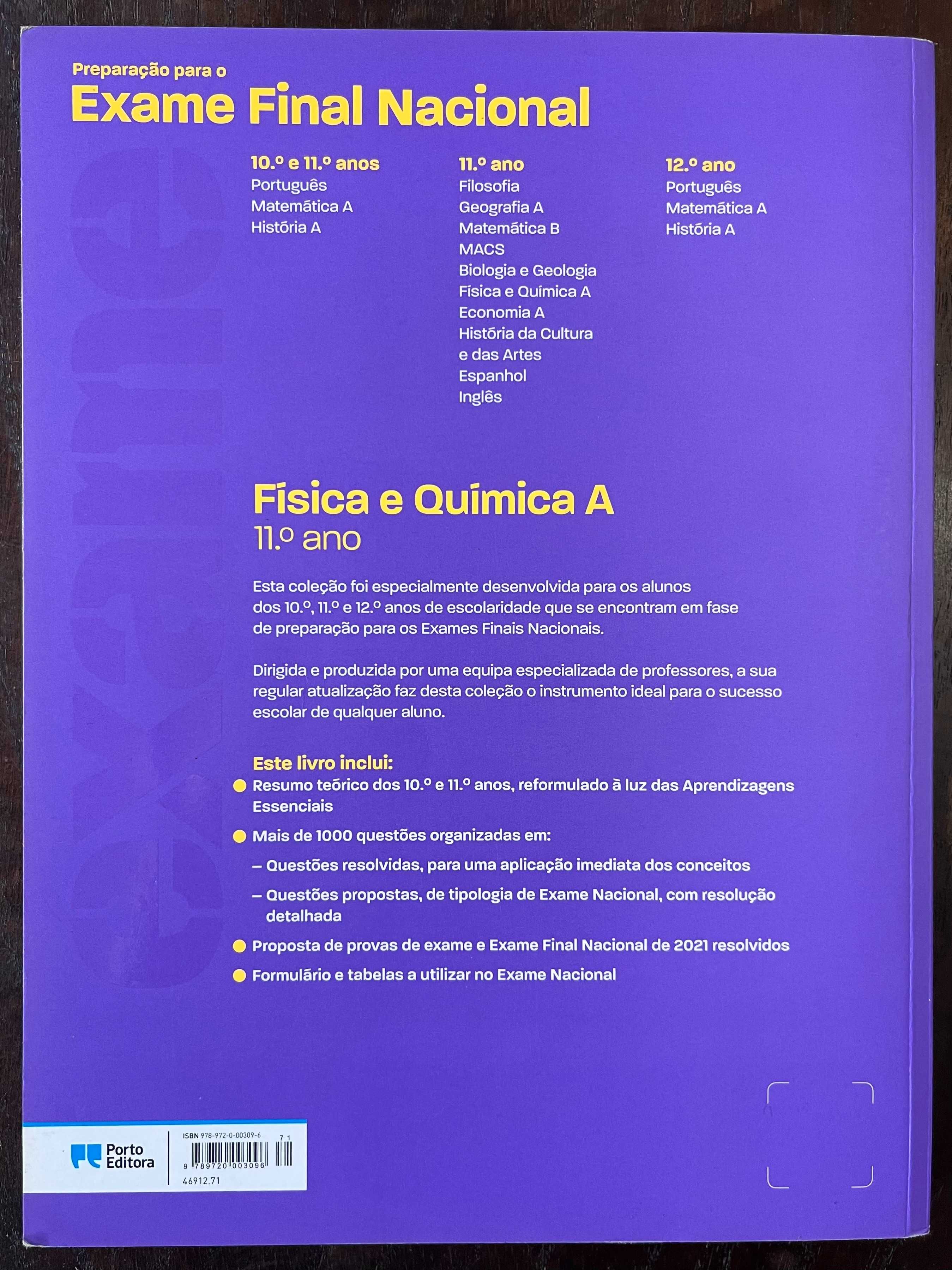 Livro de Preparação para Exame Física e Química A 11 Ano - 2022