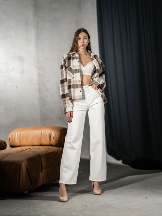 Джинси широкі білі