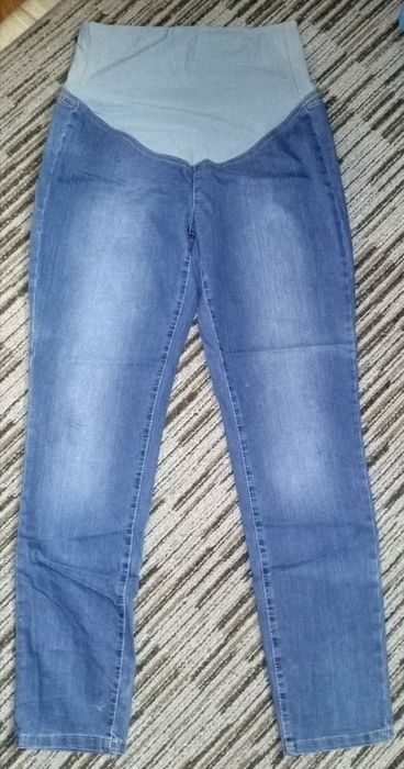Spodnie ciążowe niebieskie przecierane H&M Mama