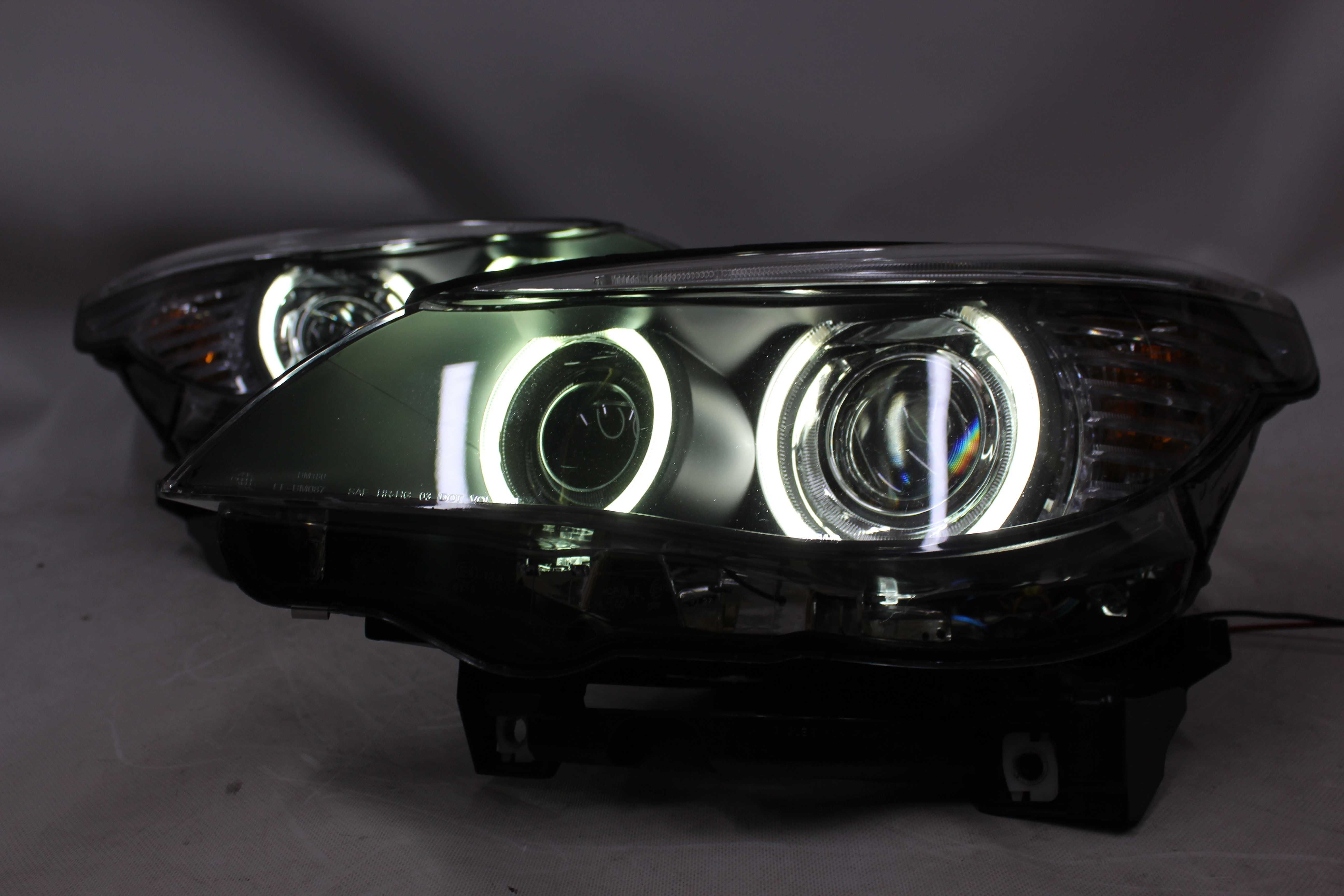 Lampy przednie przód BMW E60 E61 03-04 XENON D2S RINGI CCFL LED PreLCI