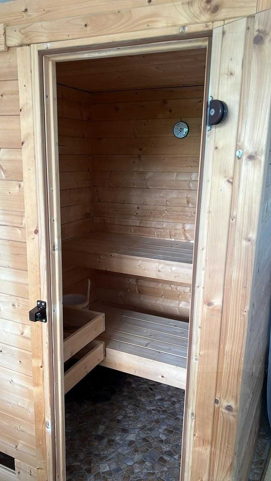 Sauna fińska SUCHA z drewna +piec ze sterowaniem 3,6kW 230V-400V 2-4os