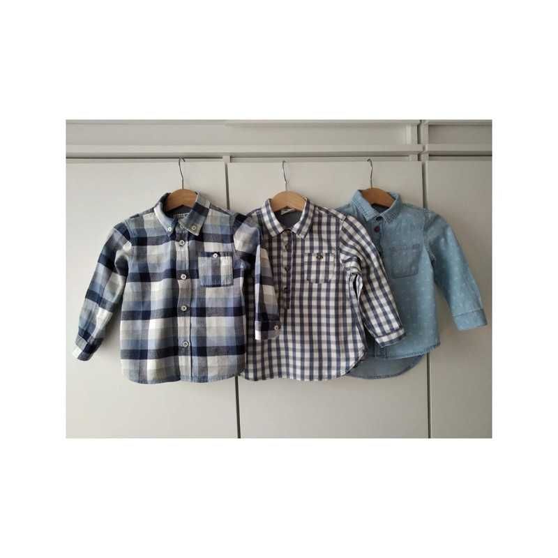 3 koszule Zara baby boy 12-18m