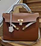 Torebka Hermes, model Kelly 30, brąz z jasnym beżem,