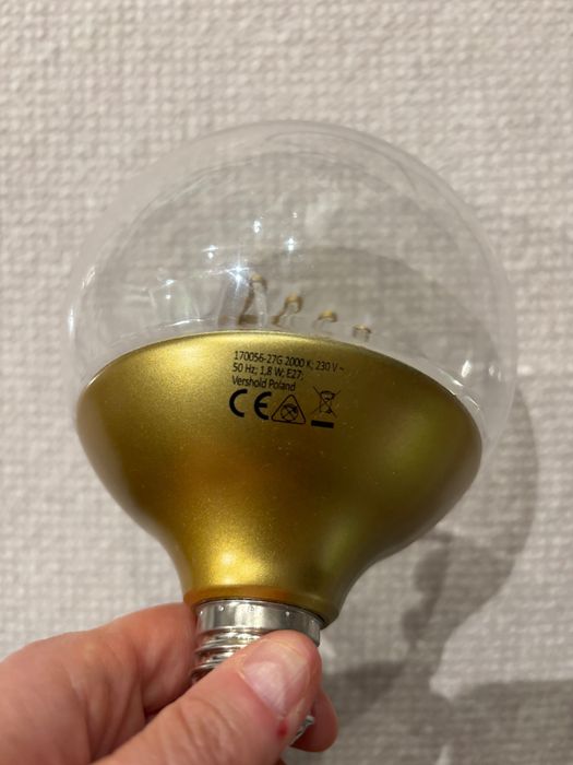 2 Żarówki 2000 K 230 V 50 Hz 1,8 W, E27 Vershold Poland